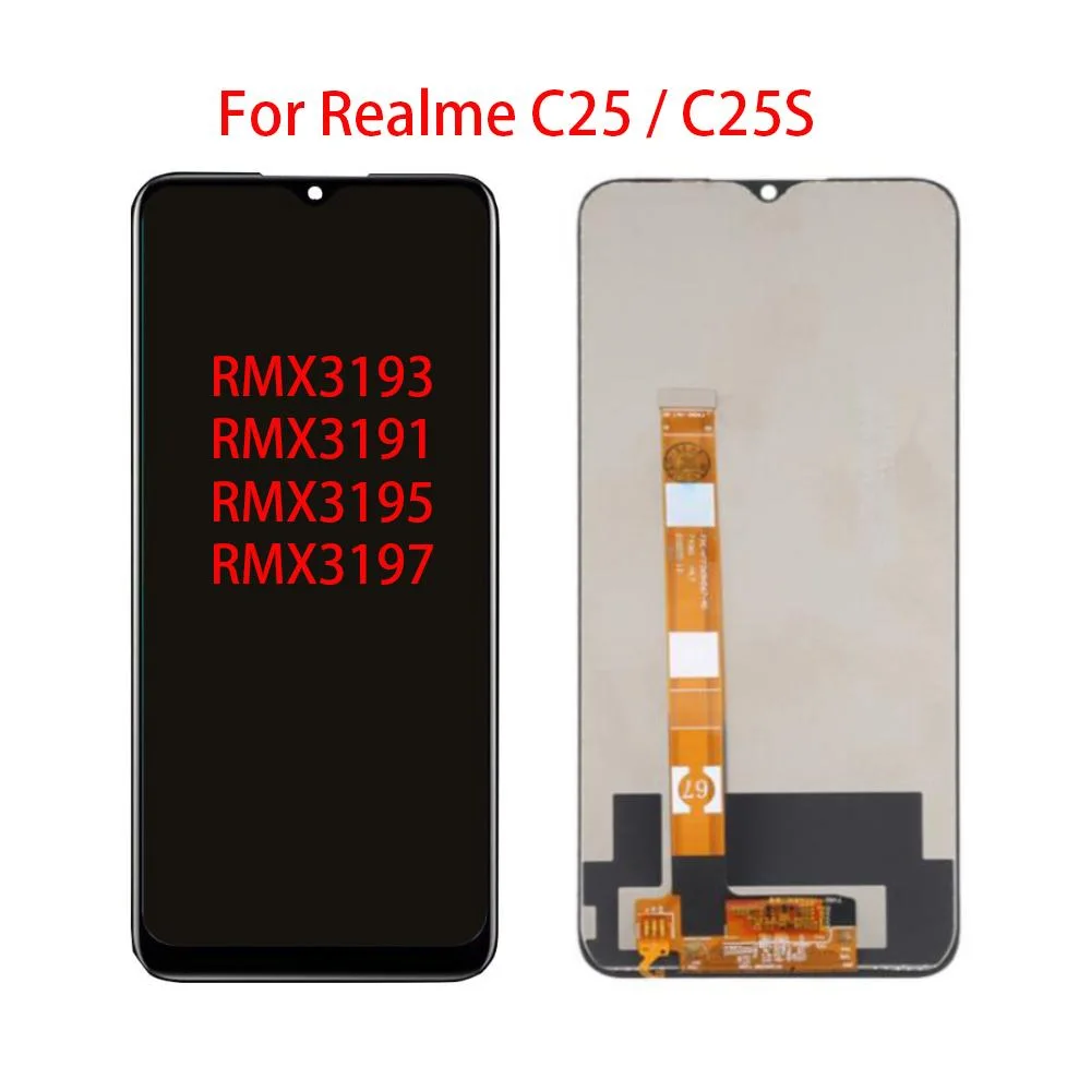 Realme C25s Çıtalı Ekran Dokunmatik Siyah Orijinal