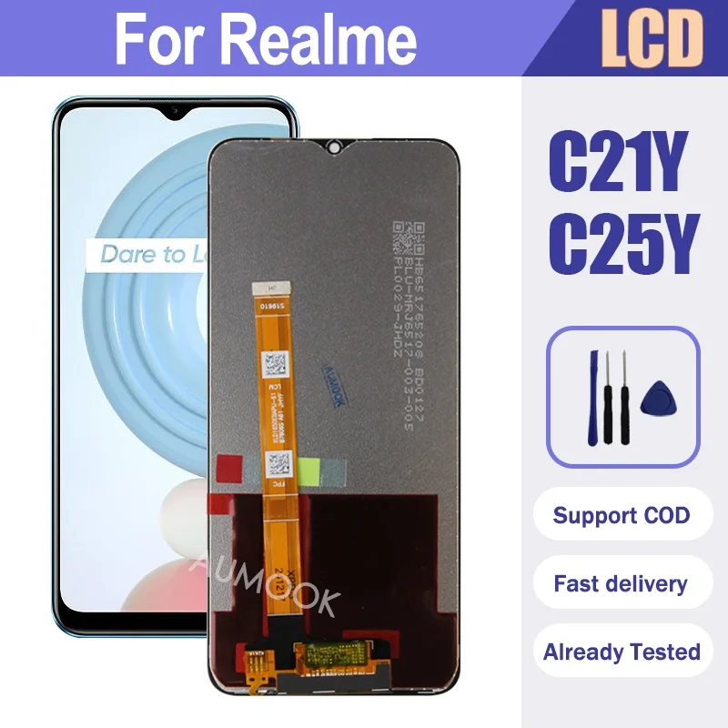 Realme C25y 2021 Ekran Dokunmatik Orijinal Çıtasız Ürün (Çerçevesiz)