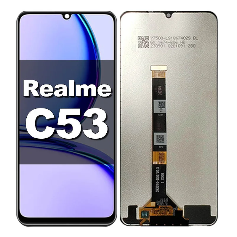 Realme C53 Çıtalı Ekran Dokunmatik Siyah Orijinal