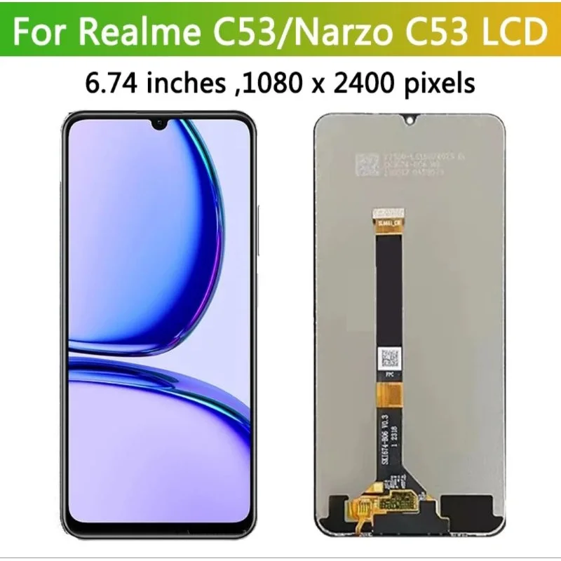 Realme C53 Ekran Dokunmatik Orijinal Çıtasız Ürün (Çerçevesiz)
