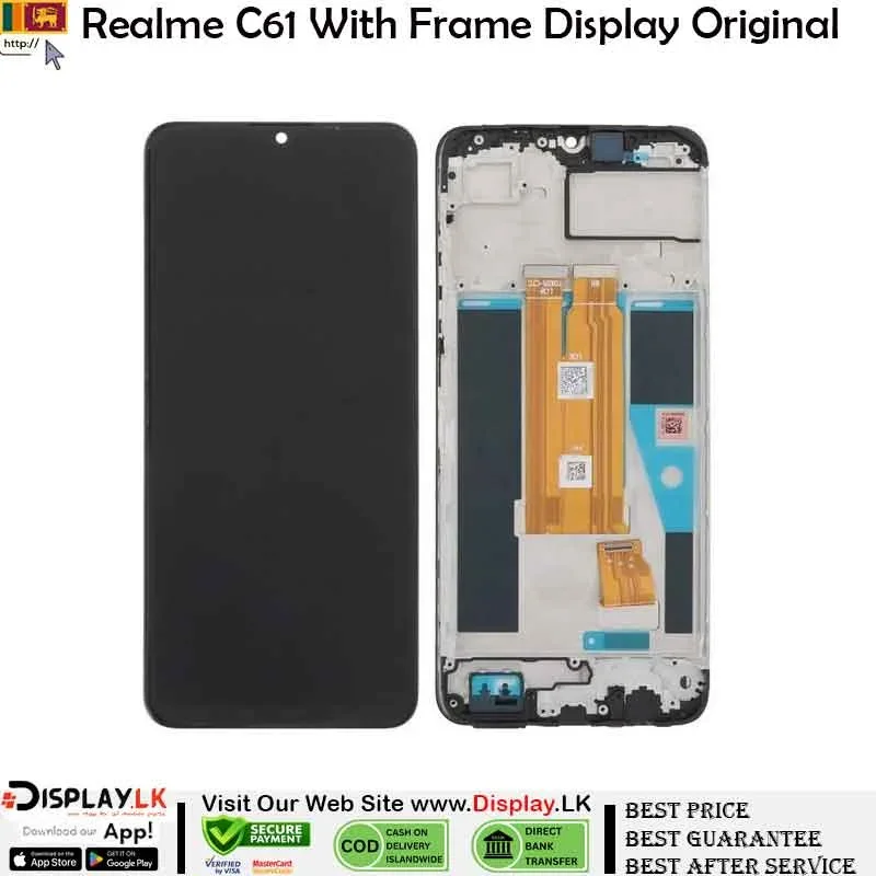 Realme C61 Çıtalı Ekran Dokunmatik Siyah Orijinal