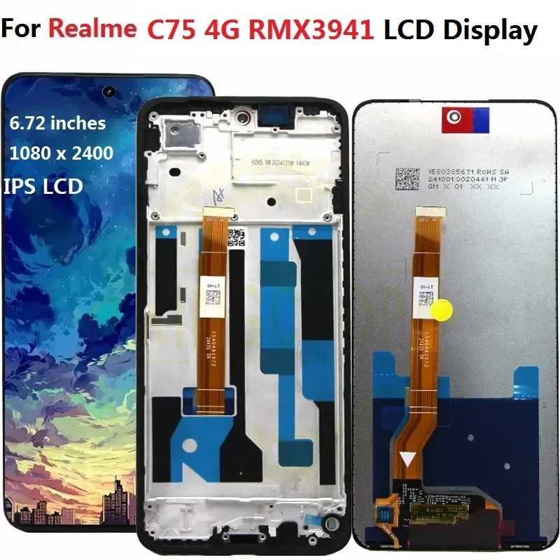 Realme C75 4G Ekran Dokunmatik Orijinal Çıtasız Ürün (Çerçevesiz)