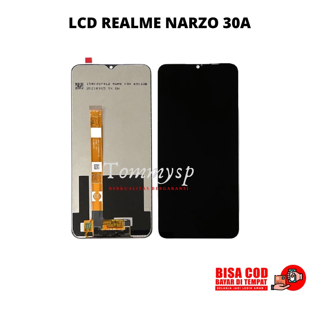 Realme Narzo 30A Ekran Dokunmatik Orijinal Çıtasız Ürün (Çerçevesiz)