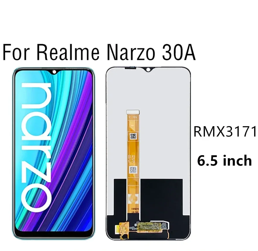 Realme Narzo 30A Ekran Dokunmatik Orijinal Çıtasız Ürün (Çerçevesiz)
