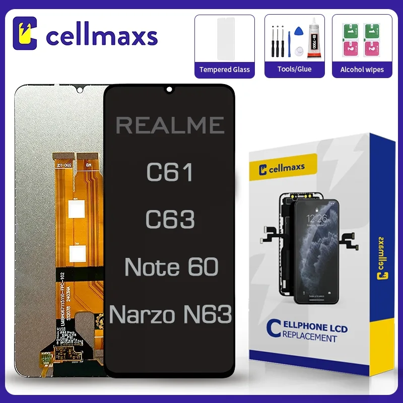 Realme Narzo N63 Ekran Dokunmatik Orijinal Çıtasız Ürün (Çerçevesiz)
