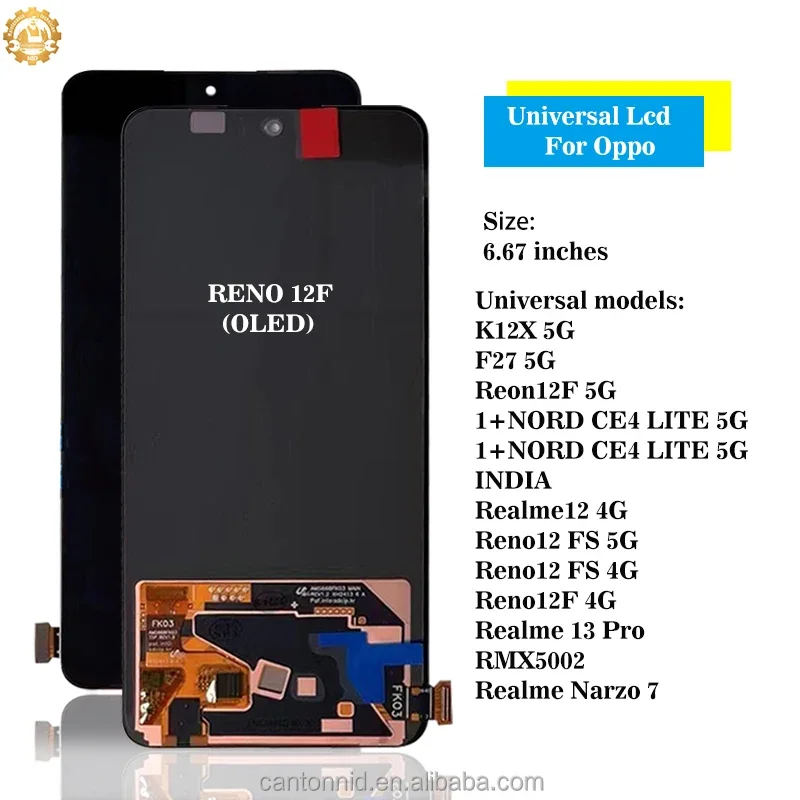 Realme Reno 12F Ekran Dokunmatik SOFT OLED Kalite Ekran Çıtasız (Çerçevesiz)