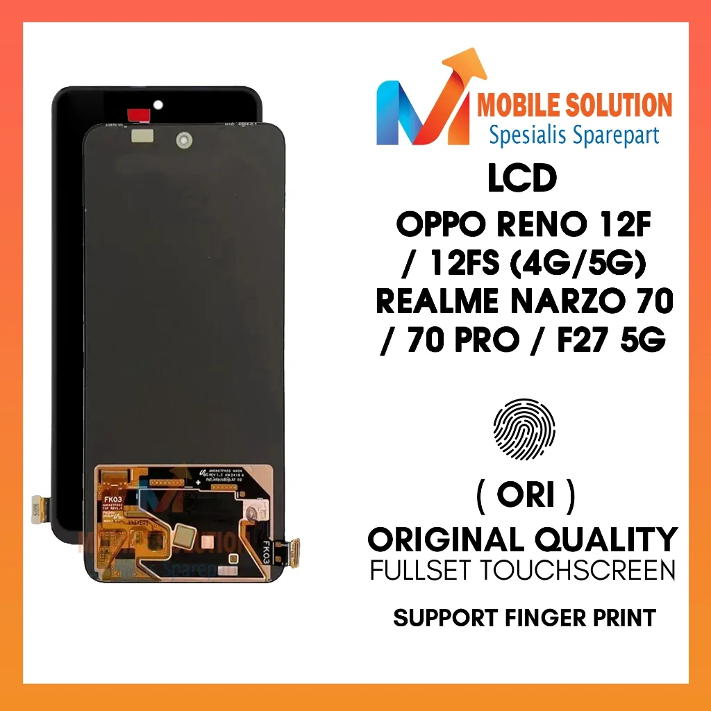 Realme Reno 12FS 5G Ekran Dokunmatik OLED FK03 Çıtasız (Çerçevesiz)