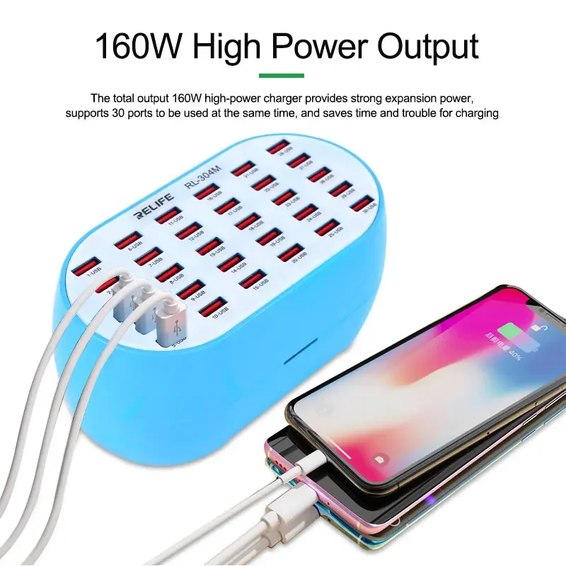 Relife Rl-304M 30 Port Usb Charger