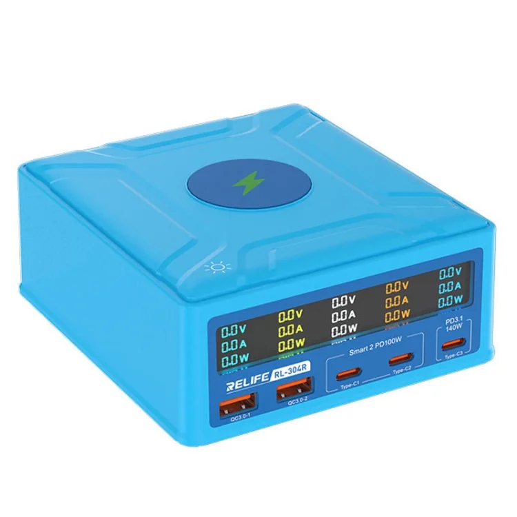 Relife Rl-304R 260W 5 Port Wireless Type-C Usb Charger
