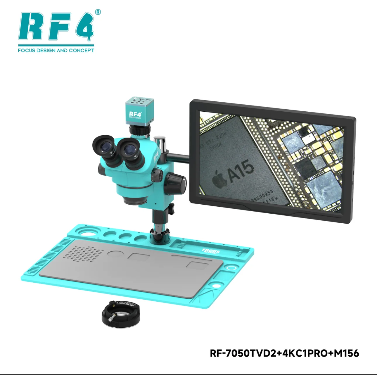 RF4-6565 7050TV 4K HD Kamera Monitörü Trinoküler Stereo Mikroskop