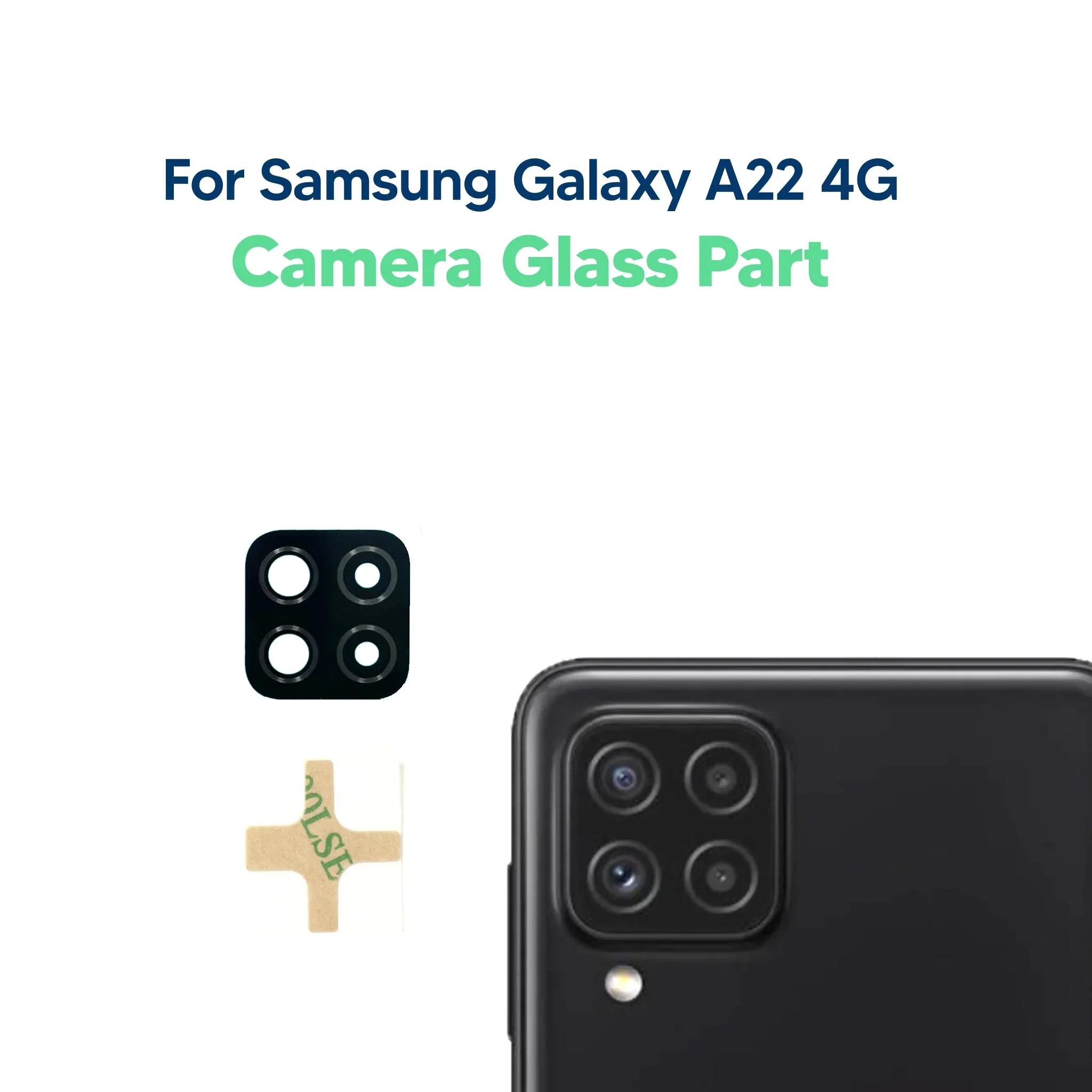 Samsung A22 A225 Kamera Camı Siyah