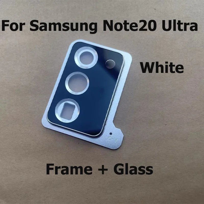 Samsung Note 20 Ultra Çerçeveli Kamera Camı Beyaz