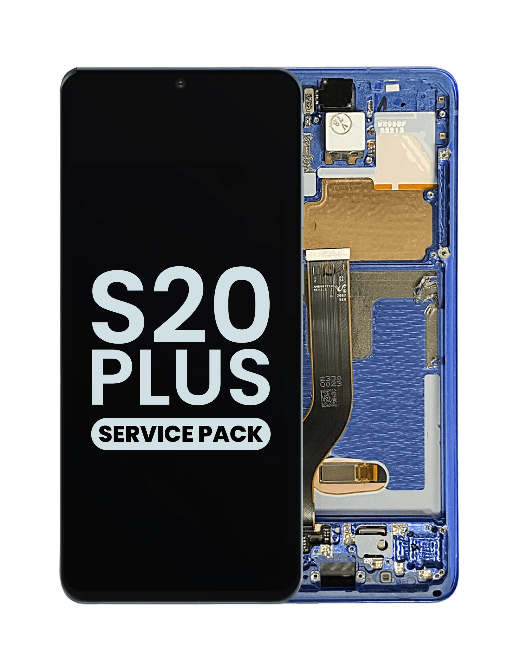 Samsung S20 Plus Çıtalı Ekran Dokunmatik Mavi OLED