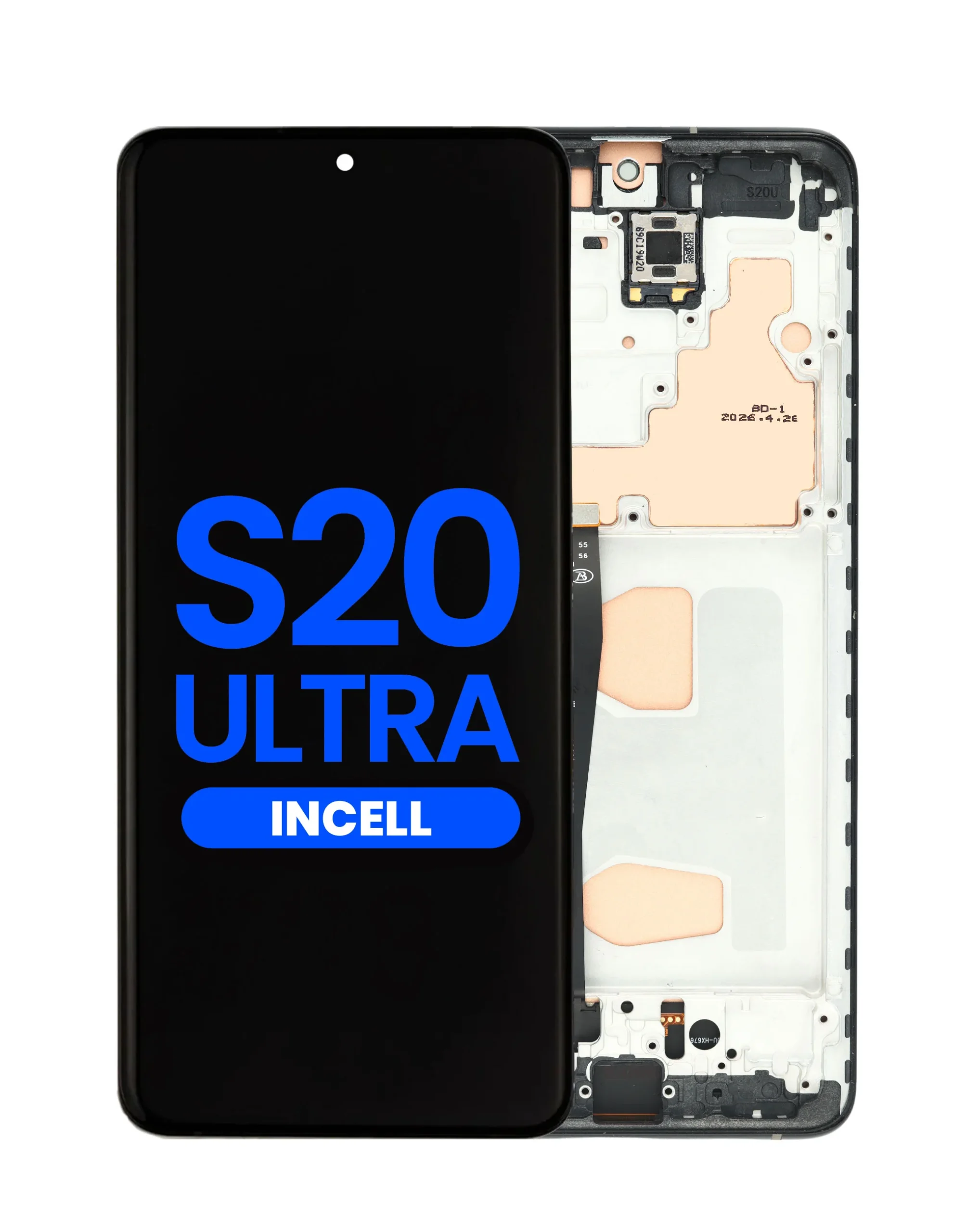 Samsung S20 Ultra Çıtalı Ekran Dokunmatik Silver SOFT OLED Kalite Ekran