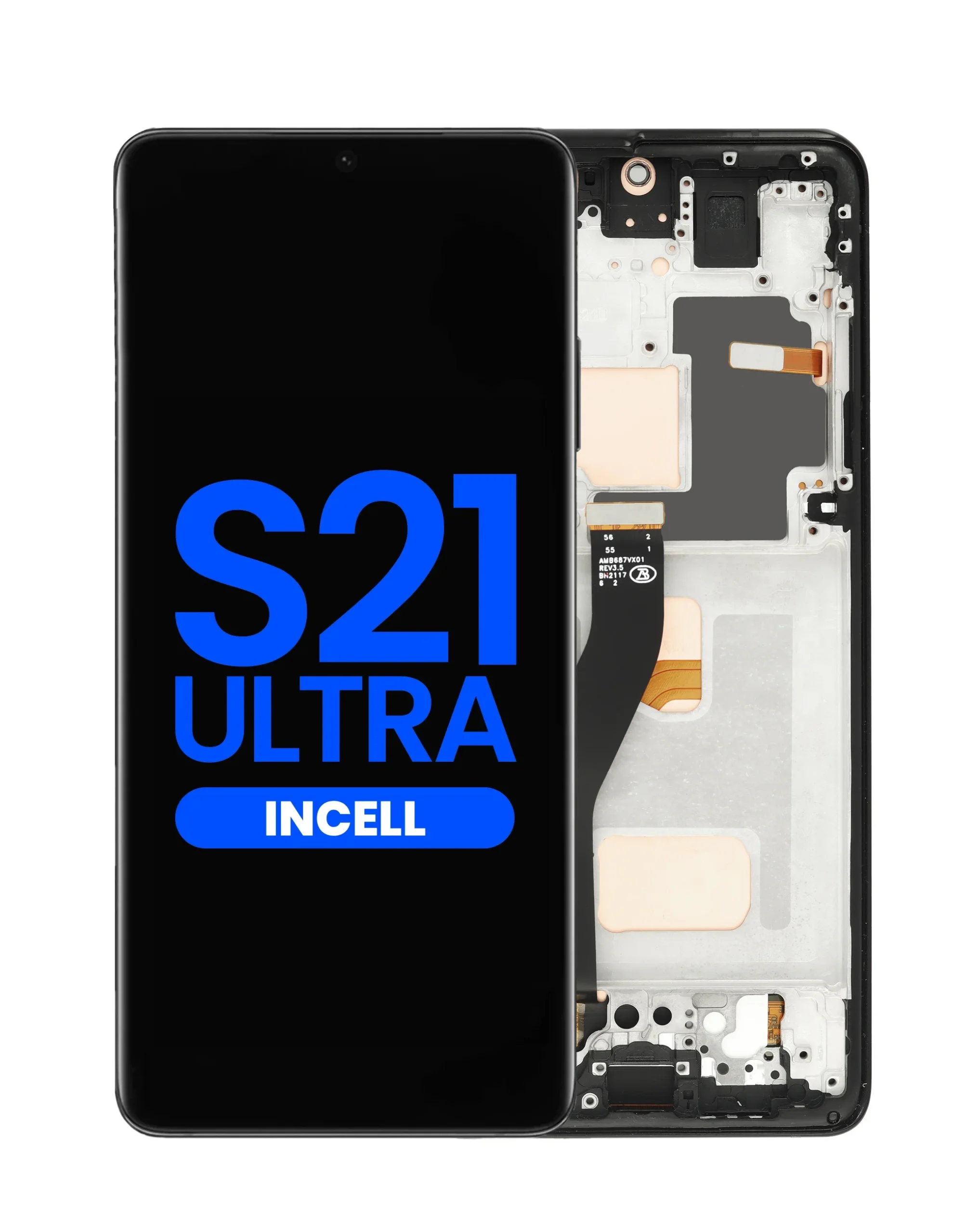 Samsung S21 Ultra Çıtalı Ekran Dokunmatik Siyah A Plus Kalite Ürün
