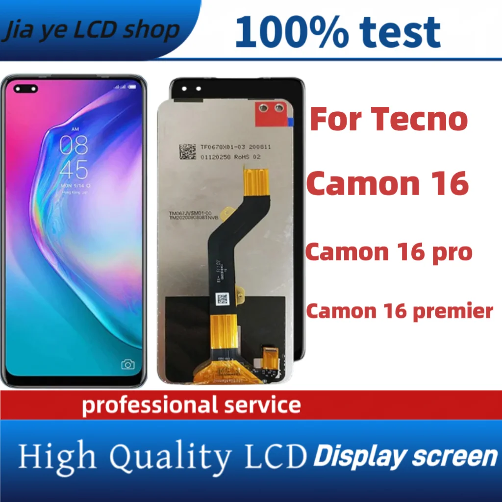 Tecno Camon 16 Ekran Dokunmatik Orijinal Çıtasız Ürün (Çerçevesiz)