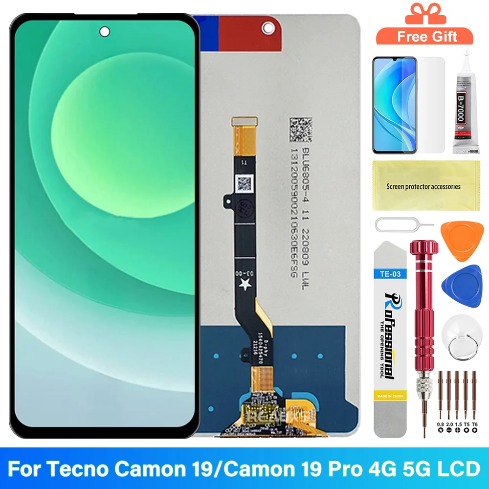 Tecno Camon 19 Pro 5G Ekran Dokunmatik Orijinal Çıtasız Ürün (Çerçevesiz)