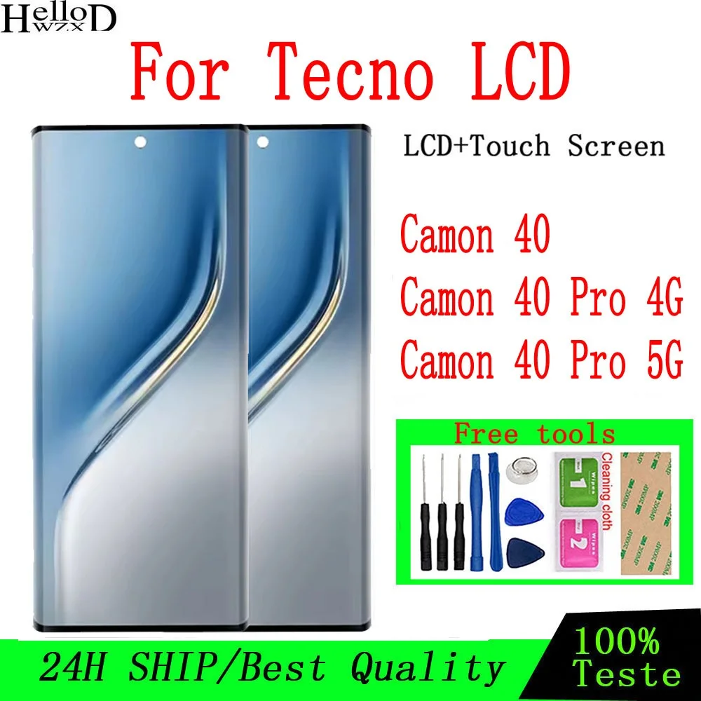 Tecno Camon 40 Pro 4G Çıtalı Ekran Dokunmatik Silver SOFT OLED Kalite Ekran