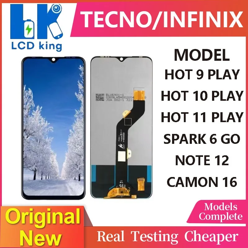 Tecno Hot 10 Çıtalı Ekran Dokunmatik Siyah Orijinal