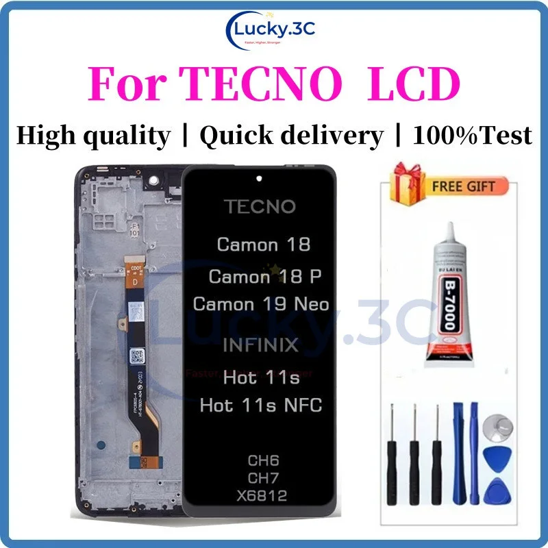 Tecno Hot 11S Çıtalı Ekran Dokunmatik Siyah Orijinal