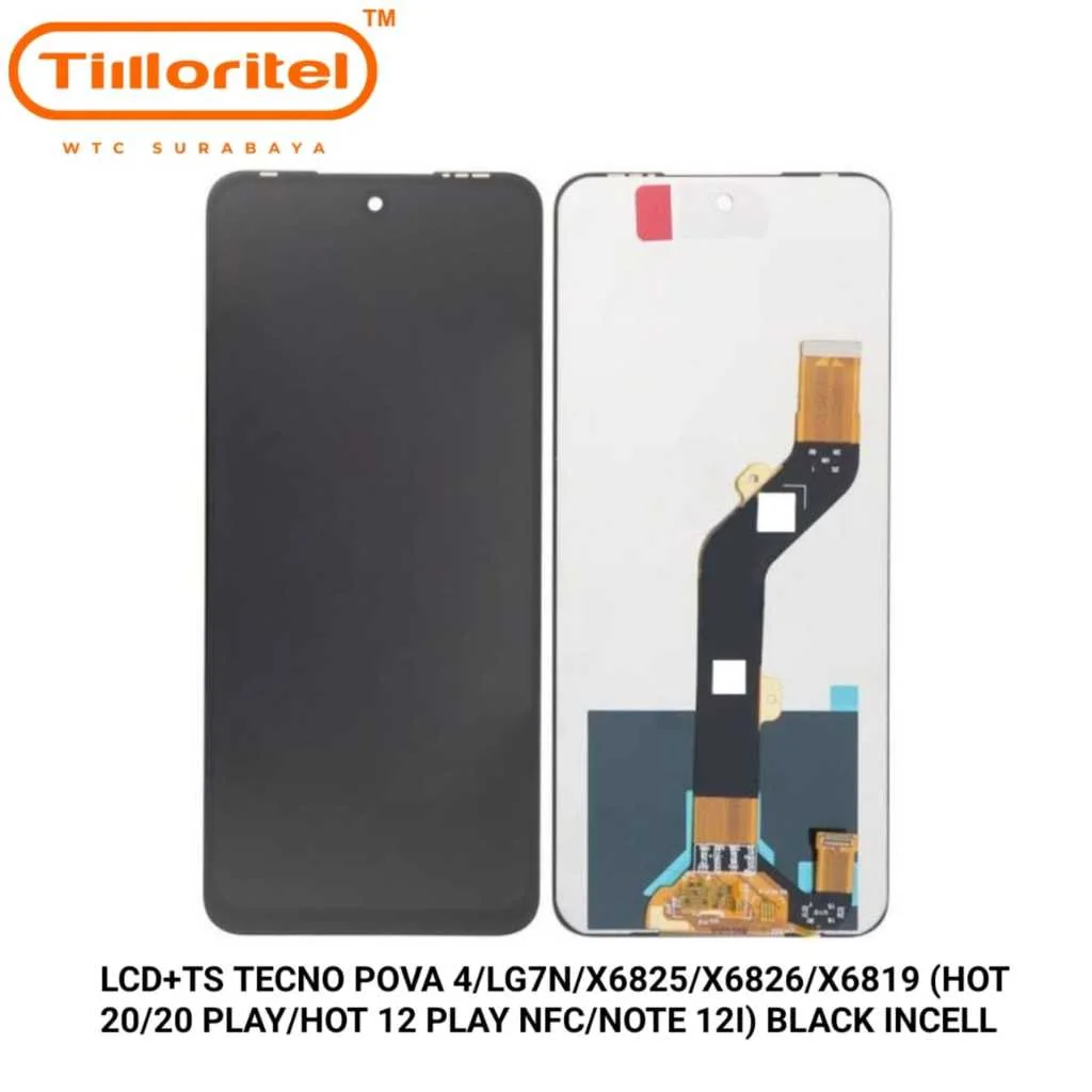 Tecno Hot 12i Çıtalı Ekran Dokunmatik Siyah Orijinal