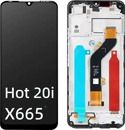 Tecno Hot 20i Çıtalı Ekran Dokunmatik Siyah Orijinal