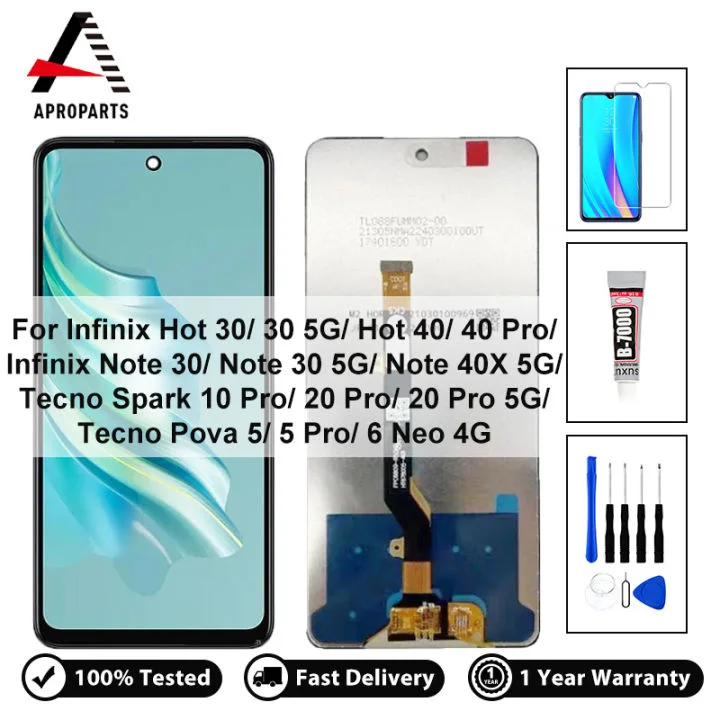 Tecno Hot 40 Pro Ekran Dokunmatik Orijinal Çıtasız Ürün (Çerçevesiz)