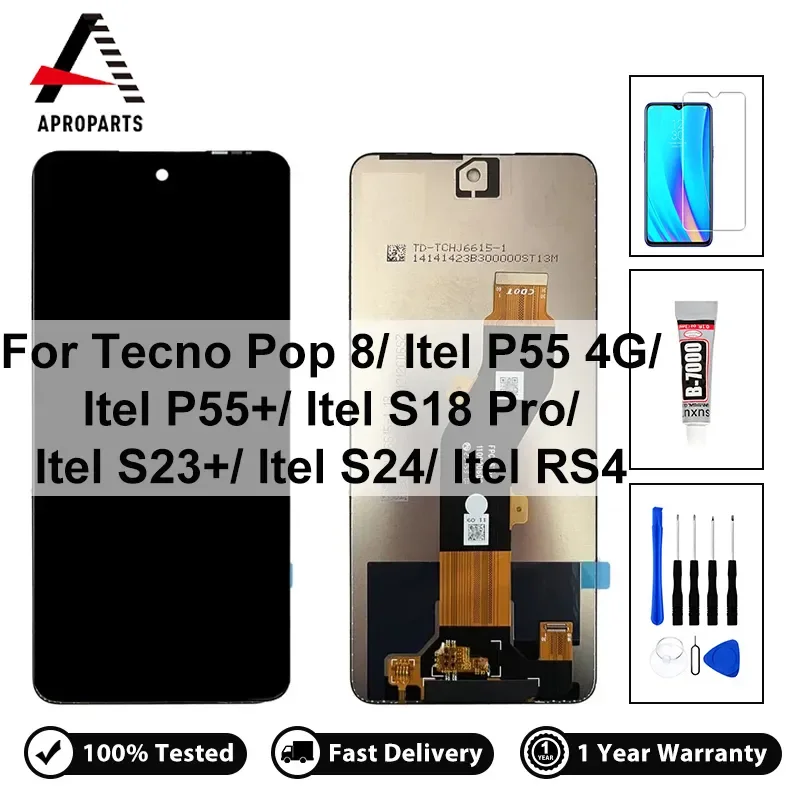 Tecno itel P55 Plus Ekran Dokunmatik Orijinal Çıtasız Ürün (Çerçevesiz)
