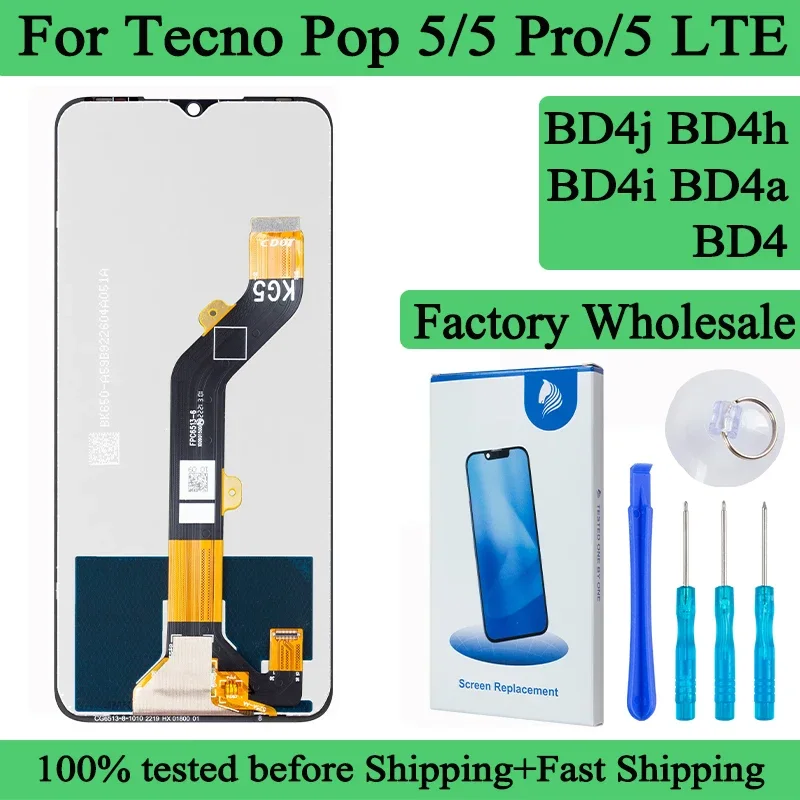 Tecno Pop 5P Ekran Dokunmatik Orijinal Çıtasız Ürün (Çerçevesiz)