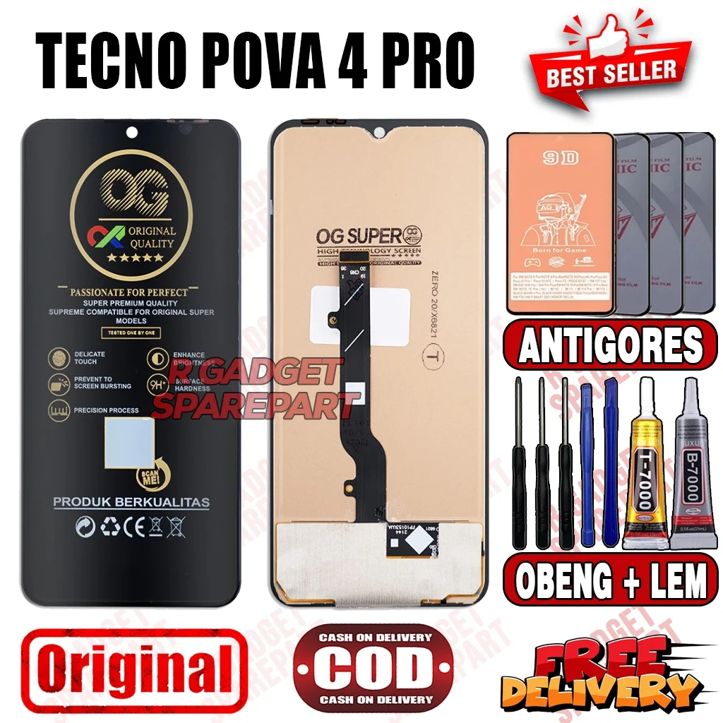 Tecno Pova 4 Pro Çıtalı Ekran Dokunmatik Siyah OLED