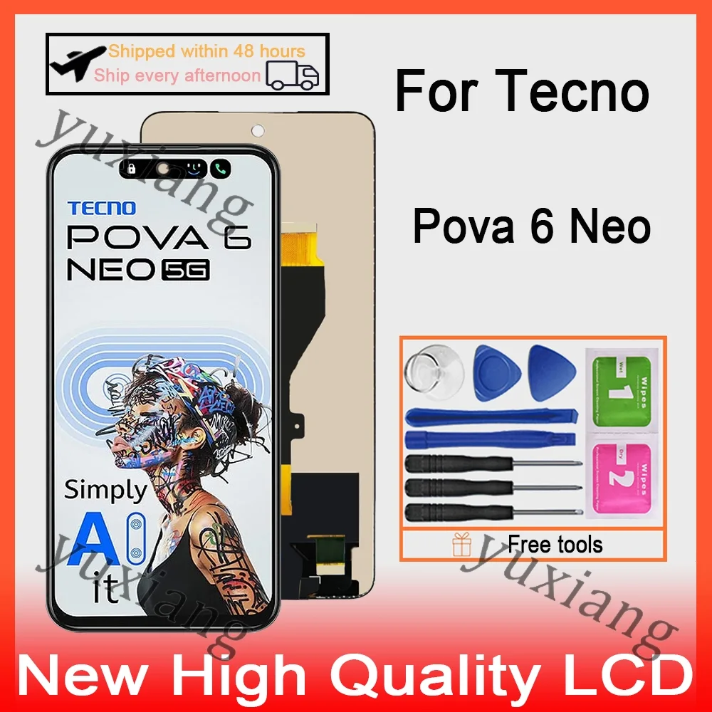 Tecno Pova 6 Neo 4G Ekran Dokunmatik SOFT OLED Kalite Ekran Çıtasız (Çerçevesiz)