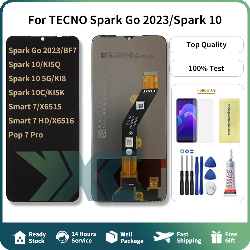 Tecno Smart 10 HD Ekran Dokunmatik Orijinal Çıtasız Ürün (Çerçevesiz)