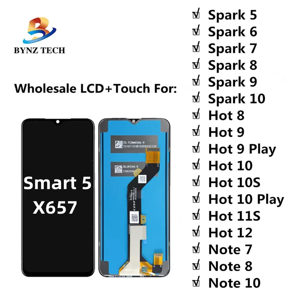 Tecno Smart 5 Ekran Dokunmatik Orijinal Çıtasız Ürün (Çerçevesiz)
