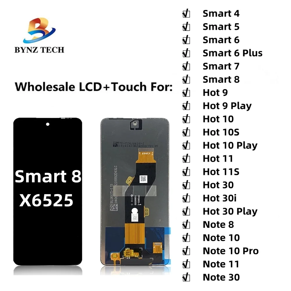 Tecno Smart 8 Ekran Dokunmatik Orijinal Çıtasız Ürün (Çerçevesiz)