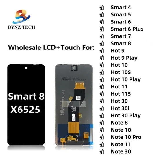 Tecno Smart 8 Plus Ekran Dokunmatik Orijinal Çıtasız Ürün (Çerçevesiz)