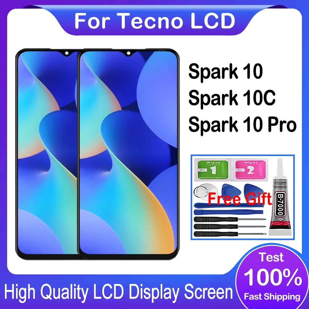 Tecno Spark 10 4G Ekran Dokunmatik Orijinal Çıtasız Ürün (Çerçevesiz)