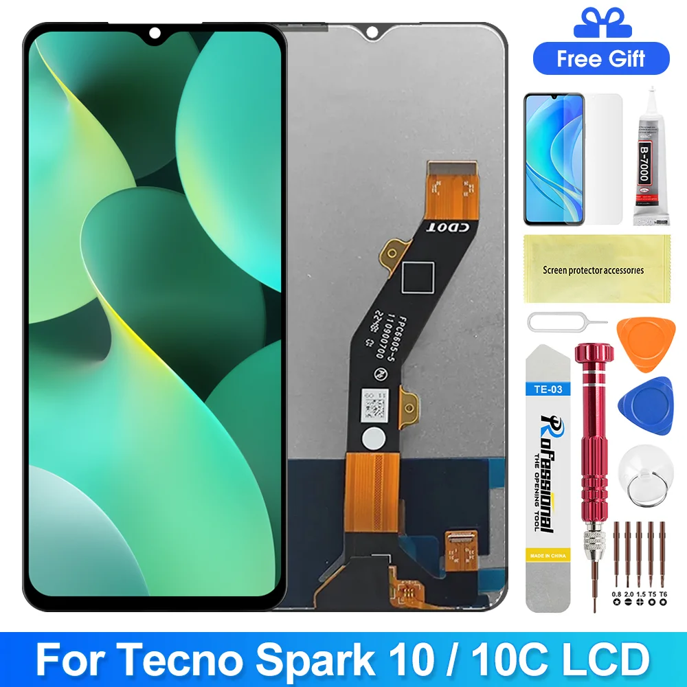 Tecno Spark 10 5G Ekran Dokunmatik Orijinal Çıtasız Ürün (Çerçevesiz)