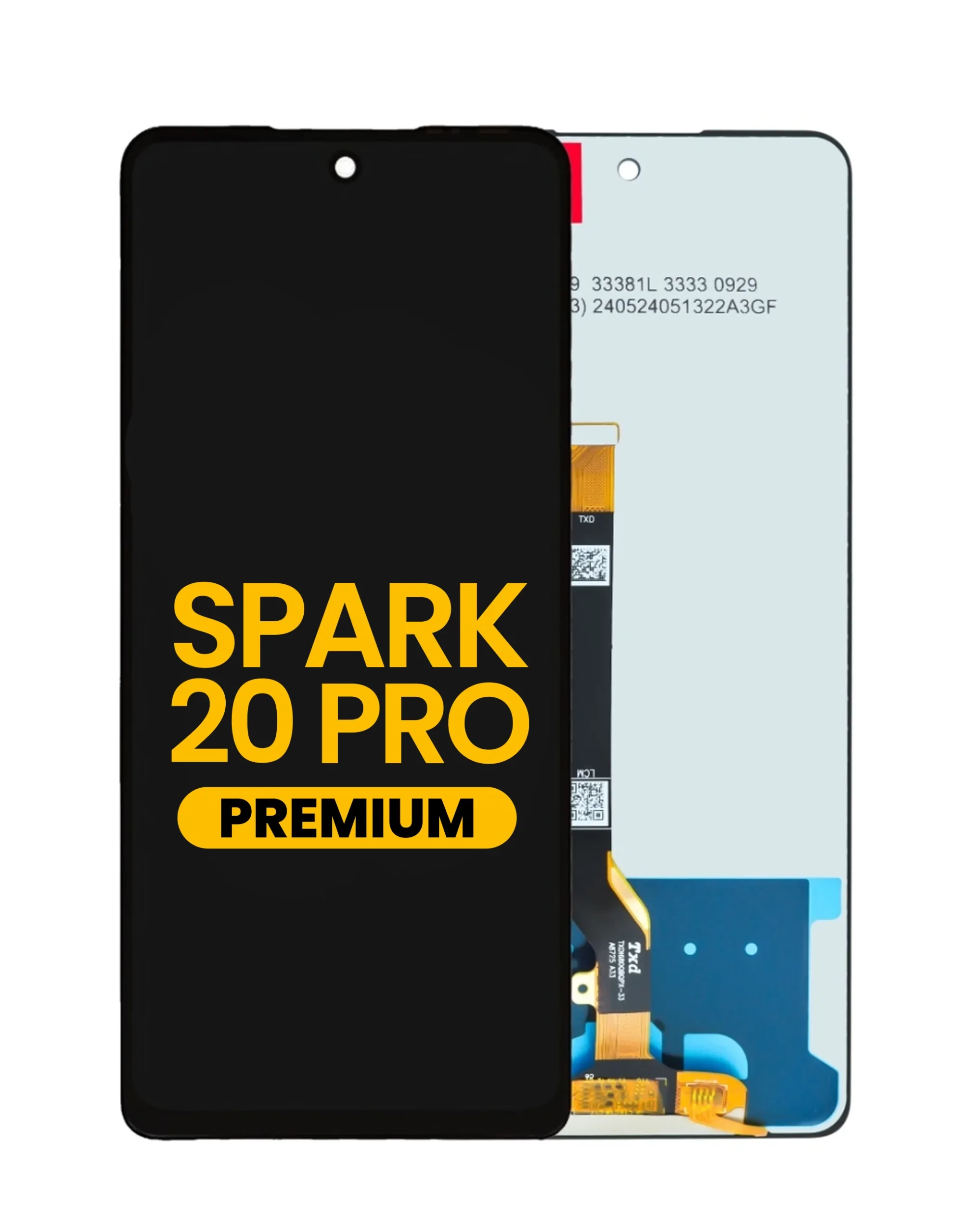 Tecno Spark 20 Ekran Dokunmatik Orijinal Çıtasız Ürün (Çerçevesiz)