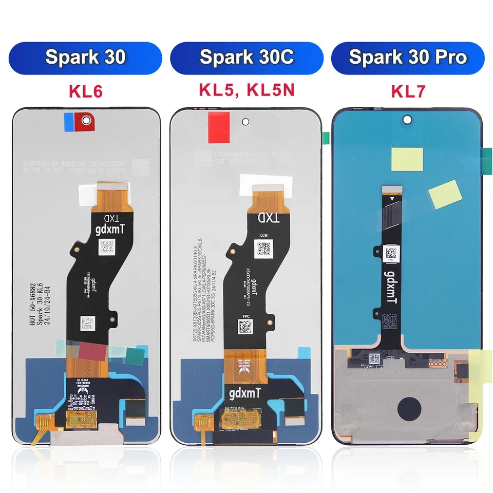 Tecno Spark 30 4G Ekran Dokunmatik Orijinal Çıtasız Ürün (Çerçevesiz)