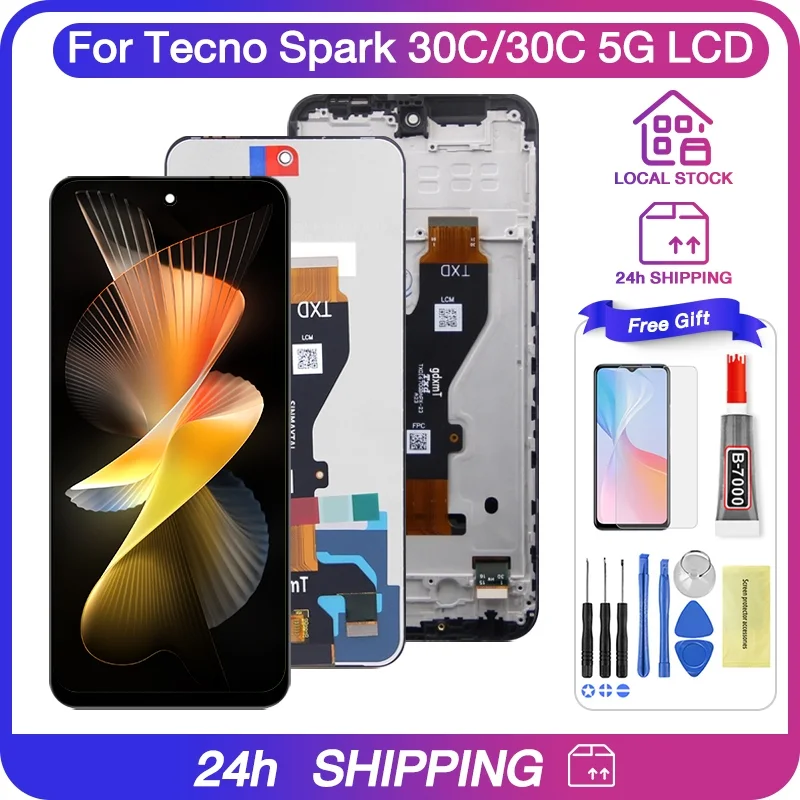 Tecno Spark 30 5G Ekran Dokunmatik Orijinal Çıtasız Ürün (Çerçevesiz)