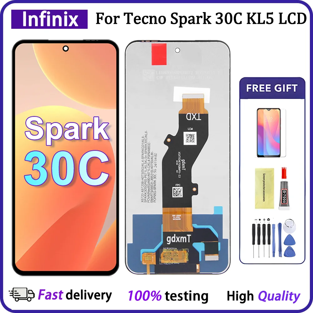Tecno Spark 30 5G Ekran Dokunmatik Orijinal Çıtasız Ürün (Çerçevesiz)