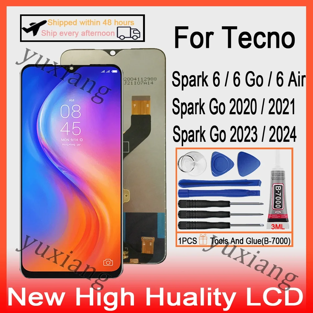 Tecno Spark 6 Ekran Dokunmatik Orijinal Çıtasız Ürün (Çerçevesiz)