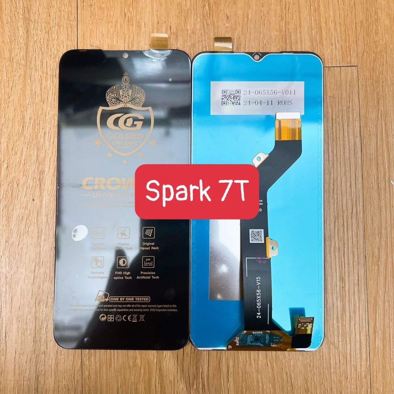 Tecno Spark 7 Wf/Spark 7T Çıtalı Ekran Dokunmatik Siyah Orijinal