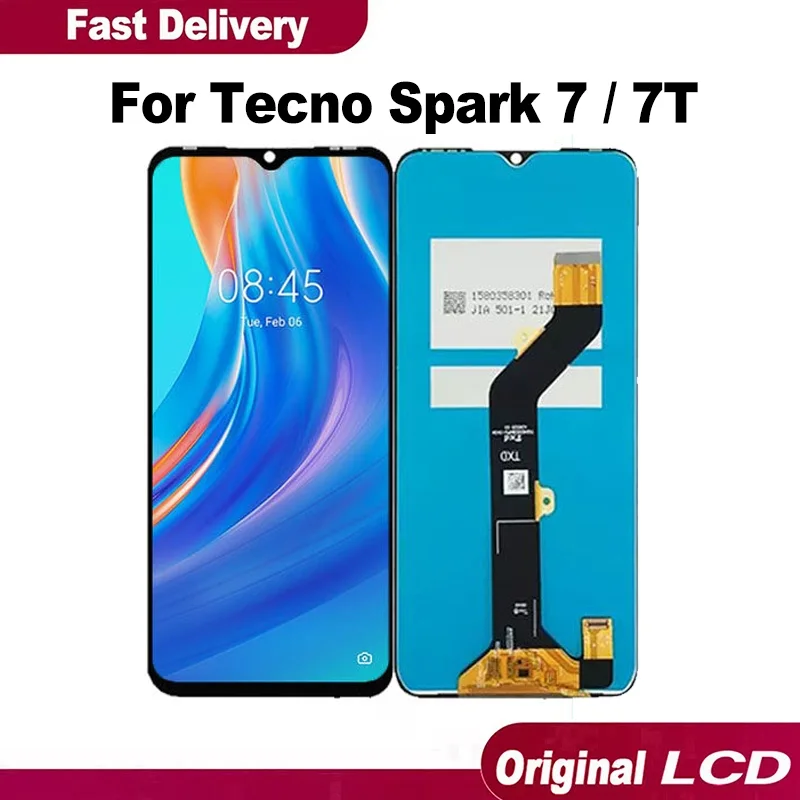 Tecno Spark 7T Çıtalı Ekran Dokunmatik Siyah Orijinal