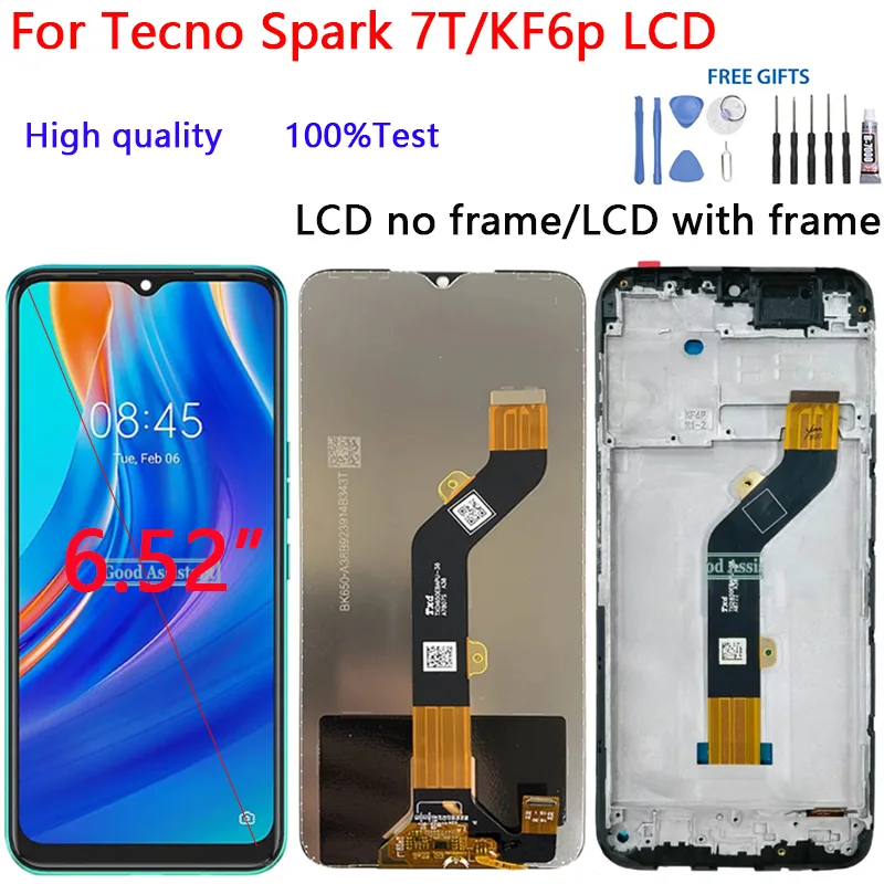 Tecno Spark 7T Çıtalı Ekran Dokunmatik Siyah Orijinal