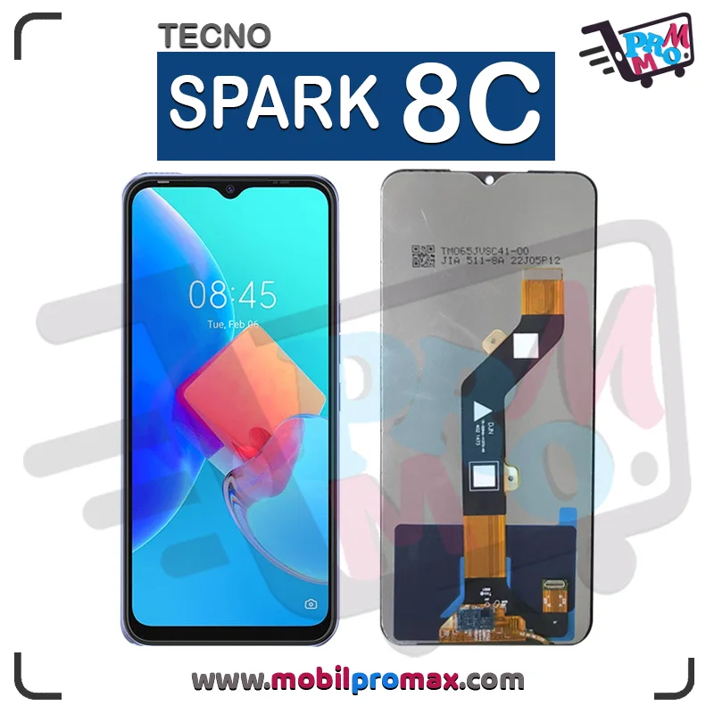 Tecno Spark 8C Çıtalı Ekran Dokunmatik Siyah Orijinal