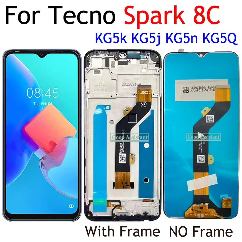 Tecno Spark 8C Ekran Dokunmatik Orijinal Çıtasız Ürün (Çerçevesiz)