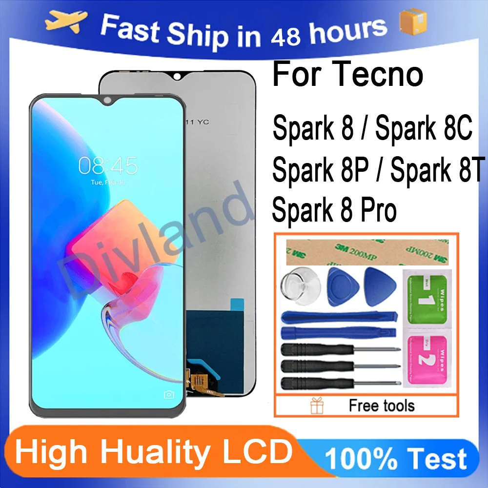 Tecno Spark 8P Çıtalı Ekran Dokunmatik Siyah Orijinal
