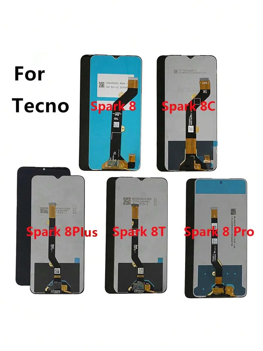 Tecno Spark 8T Çıtalı Ekran Dokunmatik Siyah Orijinal