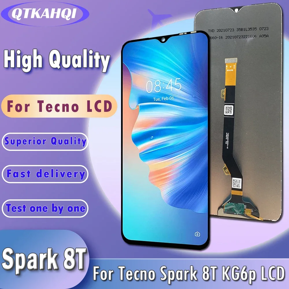 Tecno Spark 8T Ekran Dokunmatik Orijinal Çıtasız Ürün (Çerçevesiz)